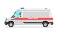 Ambulance car, emergency medical van vector Illustration on a white background Royalty Free Stock Photo