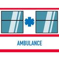 Ambulance car in flat design white red Royalty Free Stock Photo