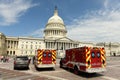 Ambulance car in front of United States Capitol.