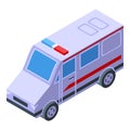 Ambulance car icon isometric vector. Hospital health