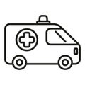 Ambulance car icon outline vector. Help people