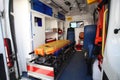 Ambulance car from inside and back space