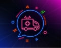 Ambulance car line icon. Medical emergency transport sign. Vector