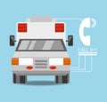 Ambulance car with phone number to urgency Royalty Free Stock Photo