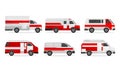 Ambulance Car with Red and White Colors Vector Set Royalty Free Stock Photo