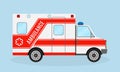 Ambulance car side view. Emergency medical service vehicle. Medicine paramedic transportation. Hospital transport. Royalty Free Stock Photo