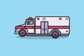 Ambulance car vector illustration. Car transportation object icon concept. Emergency medical service vehicle. Ambulance emergency