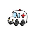 Emergency ambulance illustration on white background