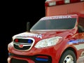 Ambulance: Closeup view of emergency services vehicle on black Royalty Free Stock Photo