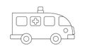 Ambulance coloring book transportation to educate kids. Learn colors pages