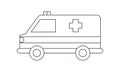 Ambulance coloring book transportation to educate kids. Learn colors pages