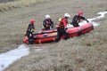 Ambulance crew training on tidal mudflats