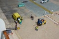 An ambulance on a cruise ship dock in Aruba waiting to take a cruise ship passenger to the hospital for a medical emergency