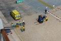 An ambulance on a cruise ship dock in Aruba waiting to take a cruise ship passenger to the hospital for a medical emergency