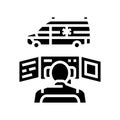 ambulance dispatch glyph icon vector illustration