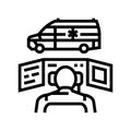 ambulance dispatch line icon vector illustration