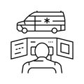 ambulance dispatch line icon vector illustration