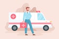 Ambulance doctor concept