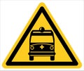 Ambulance drop-off point Ambulance parking area sign Royalty Free Stock Photo