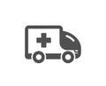 Ambulance emergency car icon. Hospital transportation vehicle sign. Vector Royalty Free Stock Photo