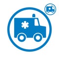Ambulance emergency car icon. Royalty Free Stock Photo