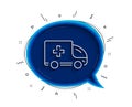 Ambulance emergency car line icon. Hospital transportation vehicle sign. Vector Royalty Free Stock Photo