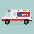 Ambulance and emergency text icon
