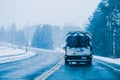 An ambulance fights through a heavy snowstorm in Chardon, Ohio