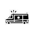 ambulance first aid glyph icon vector illustration