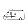 ambulance first aid line icon vector illustration