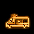 ambulance first aid neon glow icon illustration