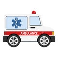 Ambulance Flat Icon Isolated on White