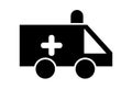 Ambulance glyph icon art flat healthcare symbol minimalist medical sign artwork