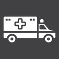 Ambulance glyph icon, medicine and healthcare