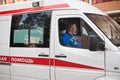 Ambulance goes to patient on a call