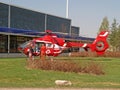 Ambulance helicopter collects the patient