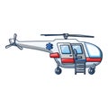 Ambulance helicopter icon, cartoon style