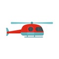 Ambulance helicopter icon, flat style