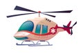 Ambulance helicopter isolated medical plane icon