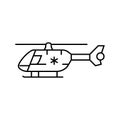 ambulance helipad line icon vector illustration