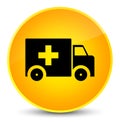 Ambulance icon elegant yellow round button