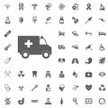 Ambulance icon. Medical and Hospital Icon vector Set.