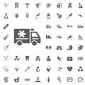 Ambulance icon. Medical and Hospital Icon vector Set.