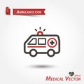 Ambulance icon . Medical vector .