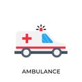 Ambulance icon vector illustration. Ambulance vector icon template. Ambulance icon design isolated on white background. Ambulance