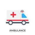 Ambulance icon vector illustration. Ambulance vector icon template. Ambulance icon design isolated on white background. Ambulance