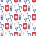 Ambulance seamless pattern background vector medicine health emergency hospital symbols illustration.