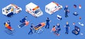 Ambulance Isometric Set