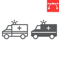 Ambulance line and glyph icon