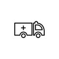 Ambulance Line Icon In Flat Style Vector Icon For Apps And Websites. Black Icon Vector Illustration Royalty Free Stock Photo